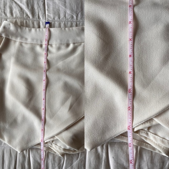 Aqua Ultra Mini Asymmetric Hem Skort XS White - Picture 11 of 15